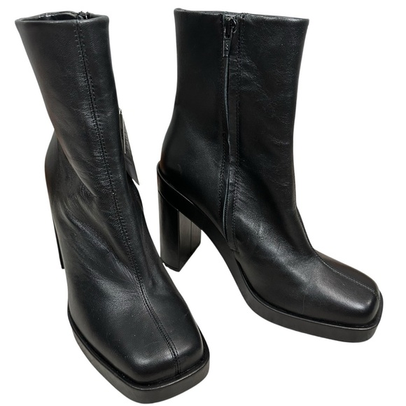 ZARA PLATFORM LEATHER HEELED ANKLE BOOTS - Picture 10 of 15